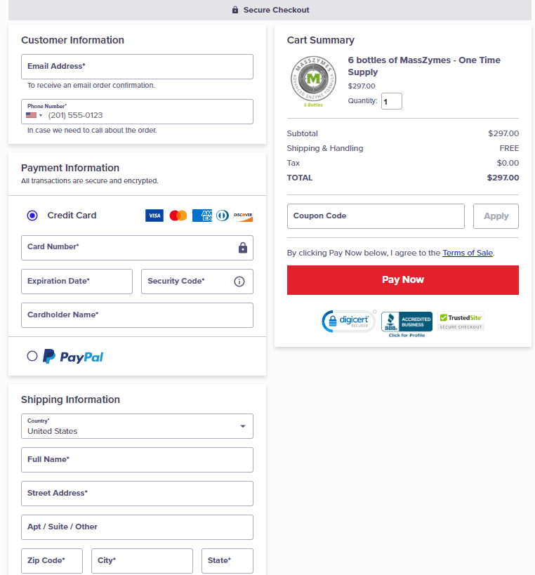 MassZymes Order Page